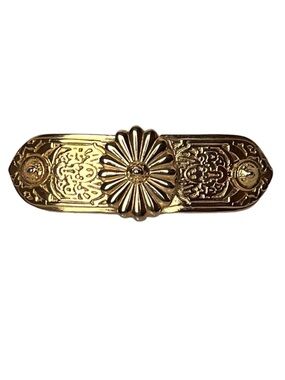 Vintage Gay Boyer 1980s Goldtone Floral Etched Belt RARE Retro Glam Collectible